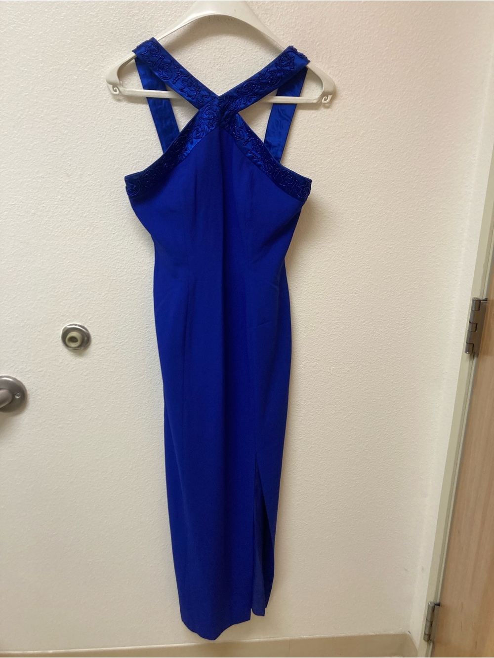 RIMINI Y2K Royal Blue Beaded Evening Gown/Prom Dress (6)